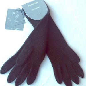 NWT Black 100% cashmere gloves for smart phone/txt